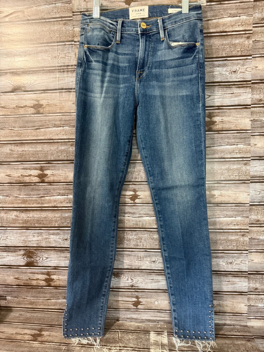 Frame Le High Skinny Studded Jeans Size 26